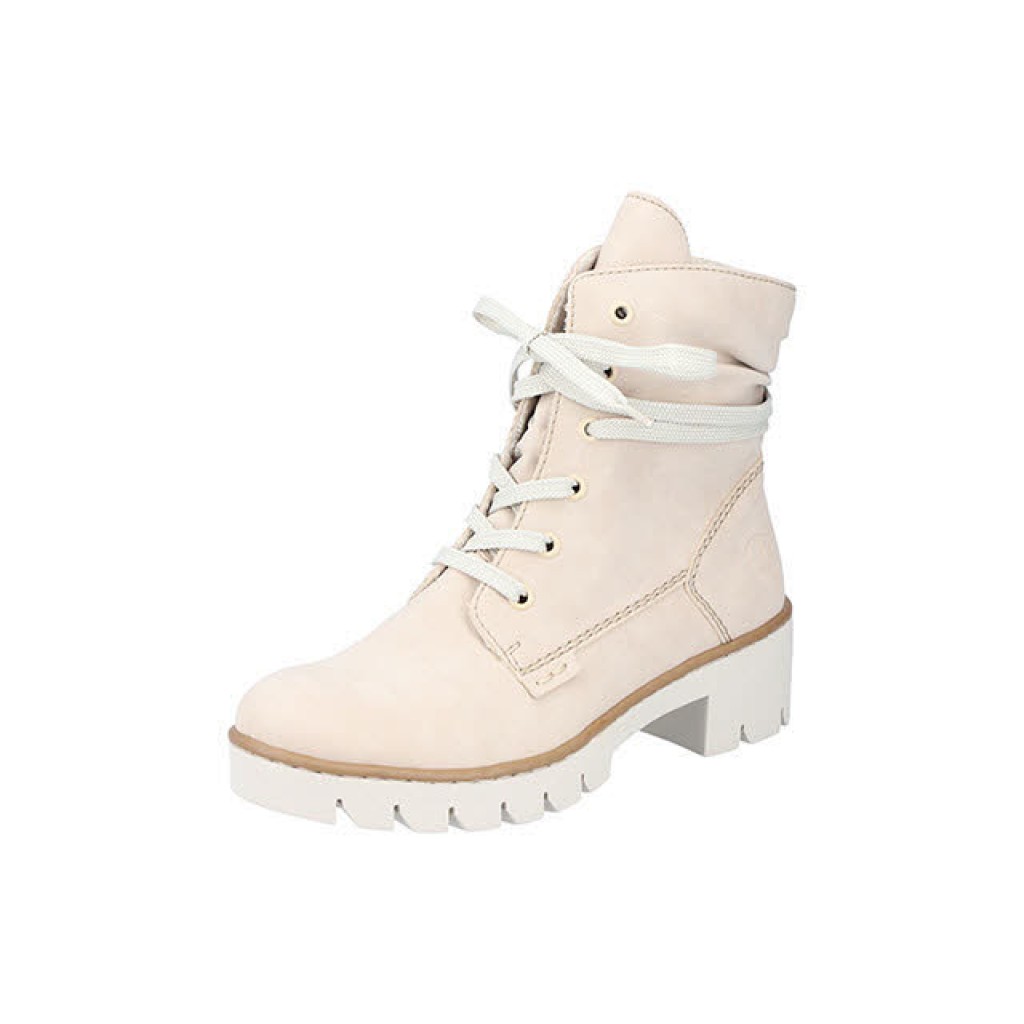 D Schnürstiefel Syn  beige  Weite F1/2