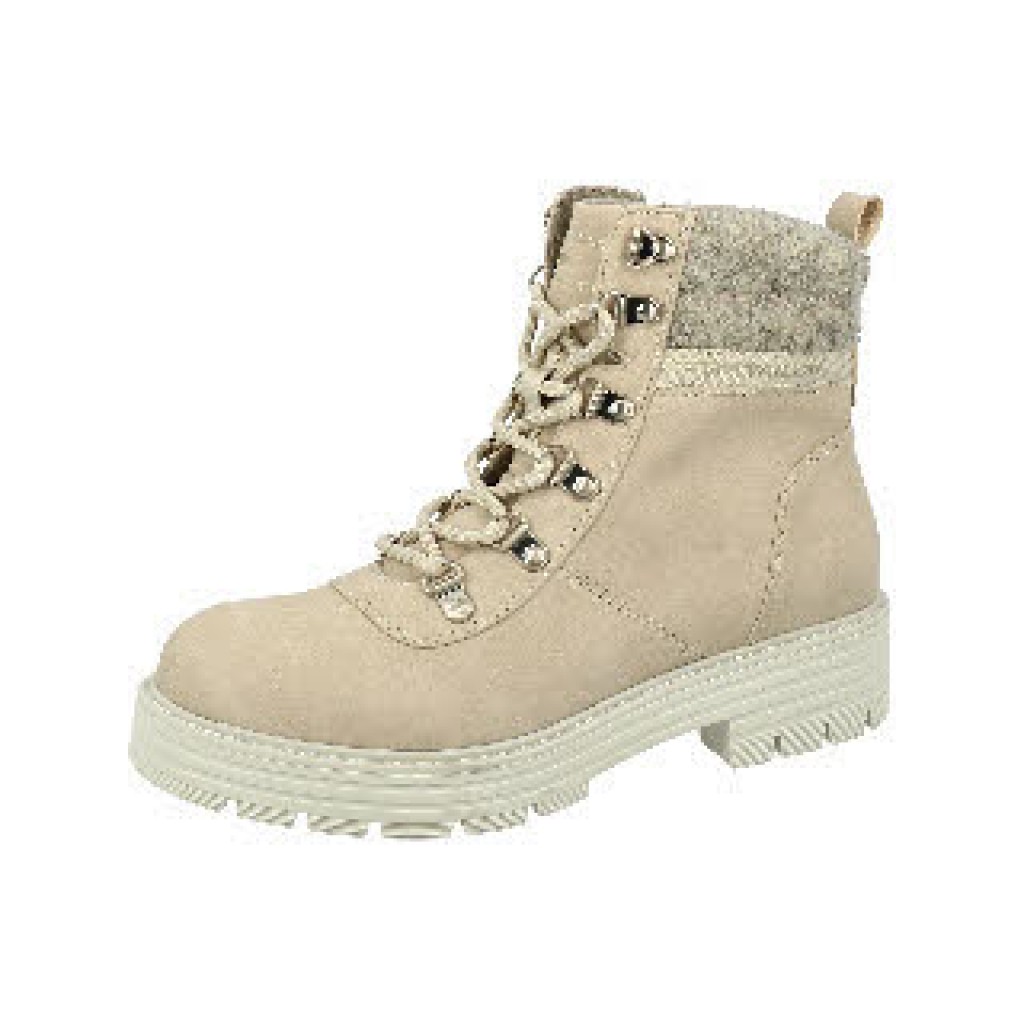 D Schnürstiefel Synt beige