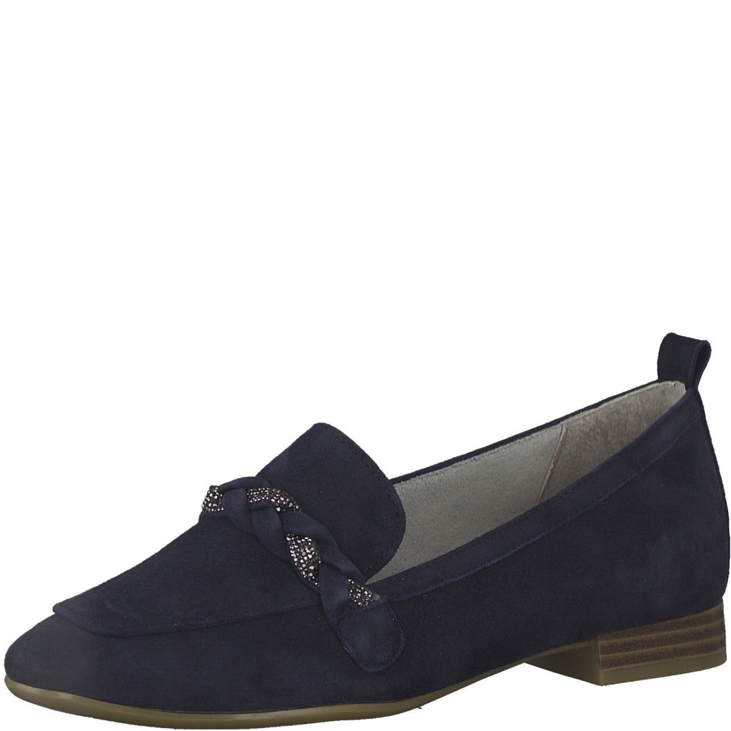 D Slipper Leder      blau